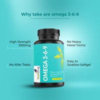 Triple Strength Omega 3 6 9 Fish Oil + Flaxseed Oil & Sunflower Oil - EPA & DHA - High Strength | 1000mg | Potent Essential Fatty Acids | Made in UK by Nutrizing Succes